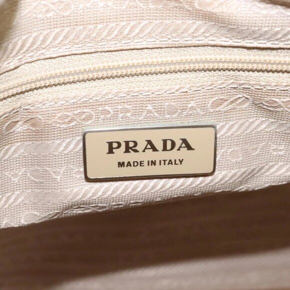 PRADA Hand Bag Nylon White Silver Auth hk2411 - Picture 11 of 16